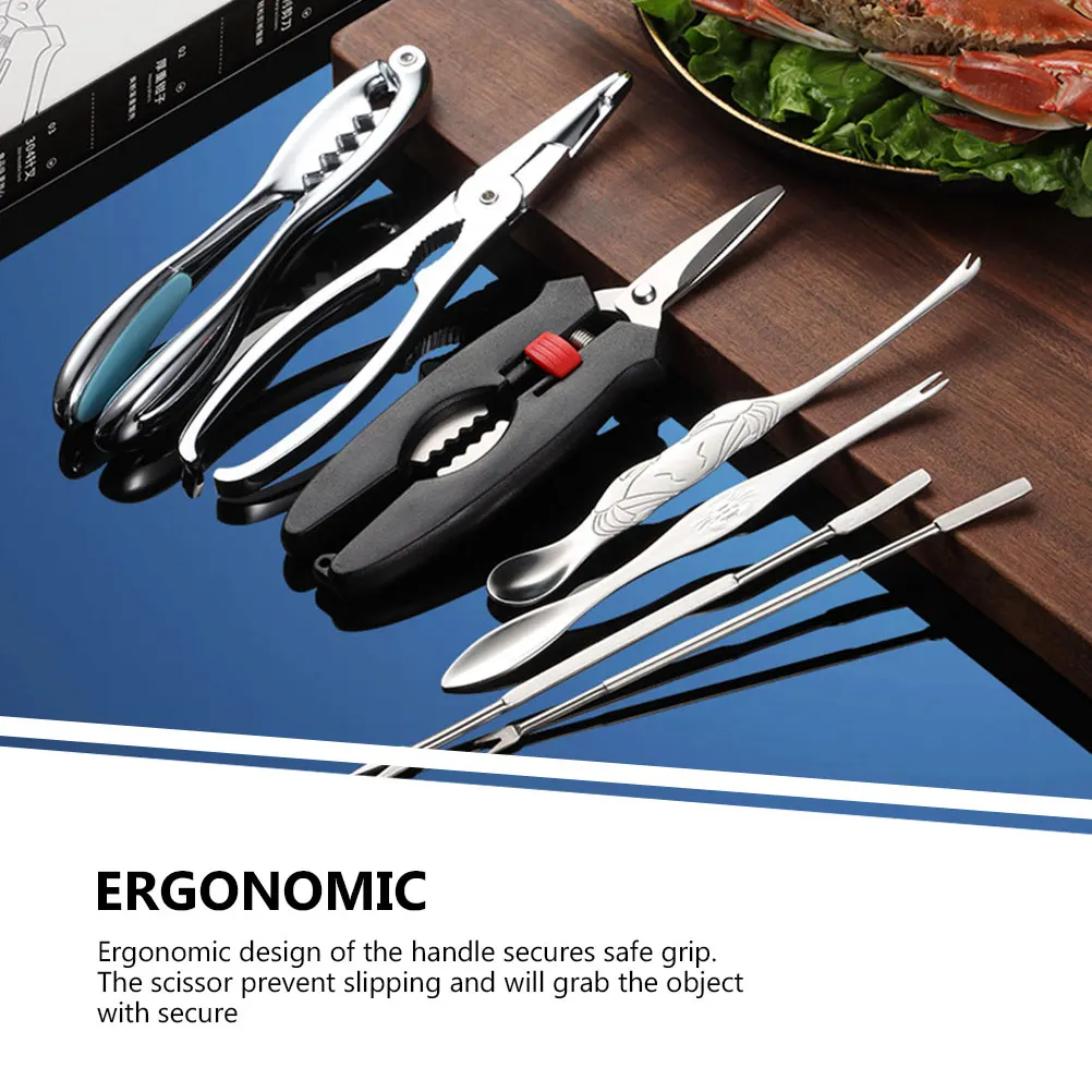 1 set Crab Scissors Set Stainless Steel Crab Tools Seafood Eating Utensils Kitchen Gadgets Practical Design Gifts
1 set Crab Scissors Set Stainless Steel Crab Tools Seafood Eating Utensils Kitchen Gadgets Practical Design Gifts