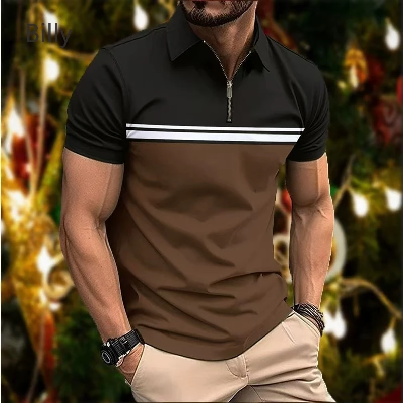 Summer Lapel Casual Fashion Lapel Chest Stripes Man Short Sleeve T-shirt Compression Shirt Cotton Designer High Quality
Summer Lapel Casual Fashion Lapel Chest Stripes Man Short Sleeve T-shirt Compression Shirt Cotton Designer High Quality