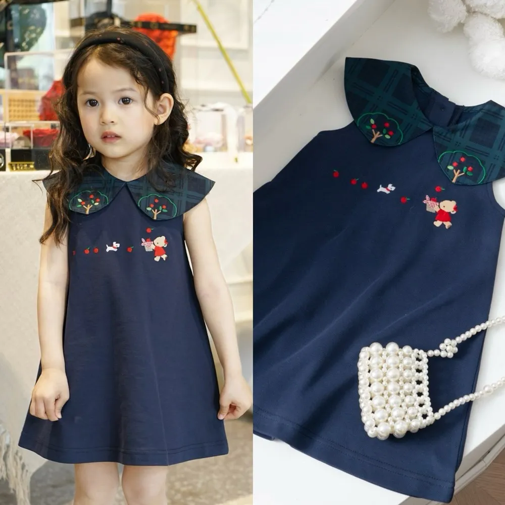 baby girls clothes summer dress Cartoon embroidery large lapel sleeveless dress Girls' vest dress
baby girls clothes summer dress Cartoon embroidery large lapel sleeveless dress Girls' vest dress