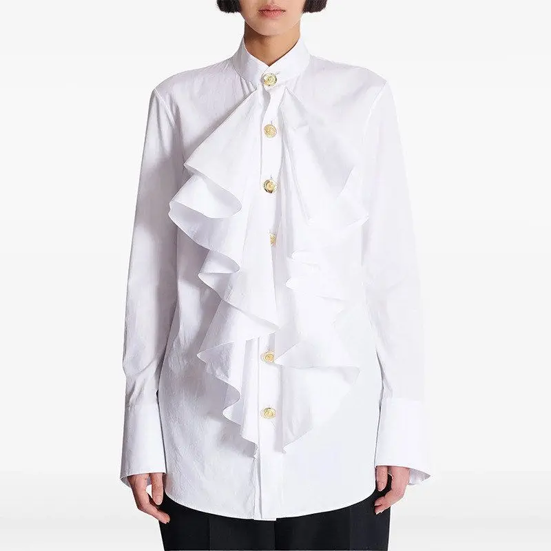 2026 New Style Celebrity Fashion Slim Fit White Long Sleeve Shirt Versatile Pure Color European Style Women's Shirt
2026 New Style Celebrity Fashion Slim Fit White Long Sleeve Shirt Versatile Pure Color European Style Women's Shirt