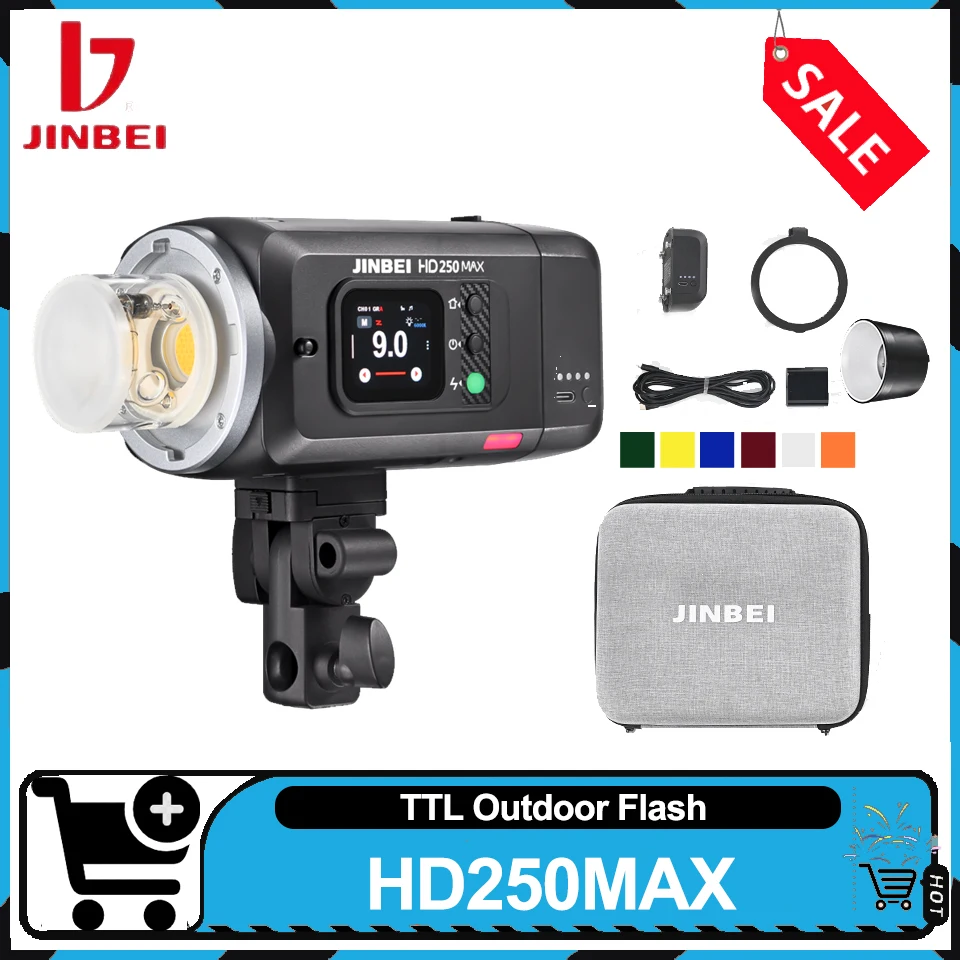 JINBEI HD250MAX 220WS HSS TTL уличный светильник для фотосъемки двухцветный сенсорный экран уличная вспышка для видеостудии
JINBEI HD250MAX 220WS HSS TTL уличный светильник для фотосъемки двухцветный сенсорный экран уличная вспышка для видеостудии