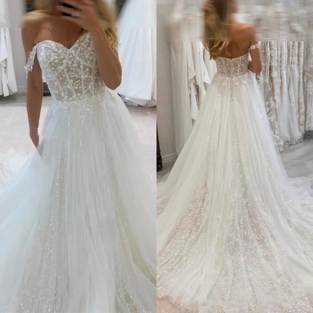 Customized White Tulle Exquisite Appliques Sexy Strapless Wedding Dress Fashion Bridal Party Classic Zipper Back Bridal Gowns
Customized White Tulle Exquisite Appliques Sexy Strapless Wedding Dress Fashion Bridal Party Classic Zipper Back Bridal Gowns