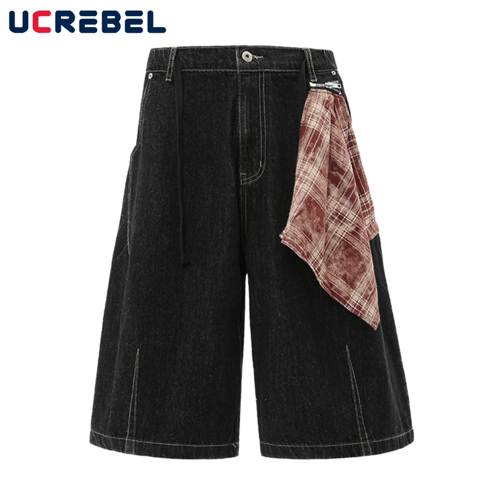 Removable Patchwork Denim Shorts Mens Summer Streetwear Hip Hop Loose Wide Leg Washed Short Jeans Men
Removable Patchwork Denim Shorts Mens Summer Streetwear Hip Hop Loose Wide Leg Washed Short Jeans Men