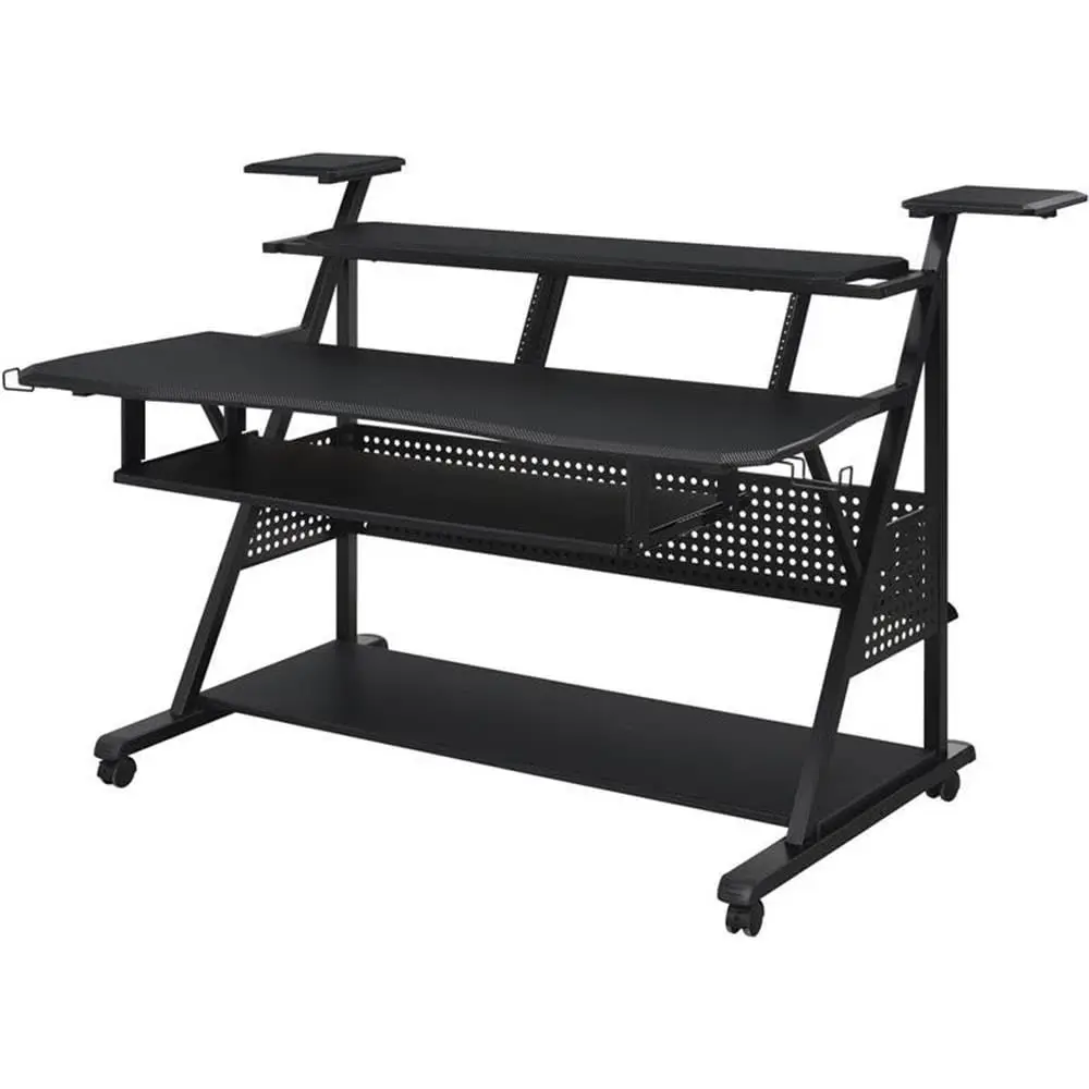 Furniture Metal and Wooden Music Desk with Wheels, Black
Furniture Metal and Wooden Music Desk with Wheels, Black