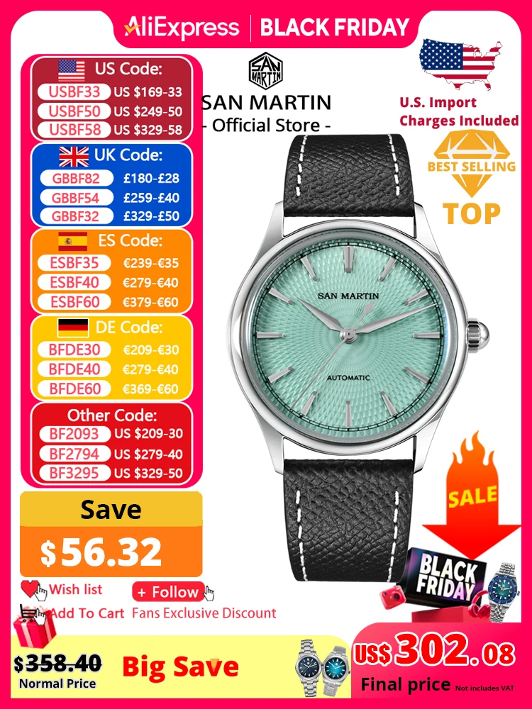 San Martin 37 мм Мужские деловые часы с 3D текстурированным циферблатом ST1812 Повседневная мода Автоматические механические сапфировые прозрачные задние часы SN0110
San Martin 37 мм Мужские деловые часы с 3D текстурированным циферблатом ST1812 Повседневная мода Автоматические механические сапфировые прозрачные задние часы SN0110