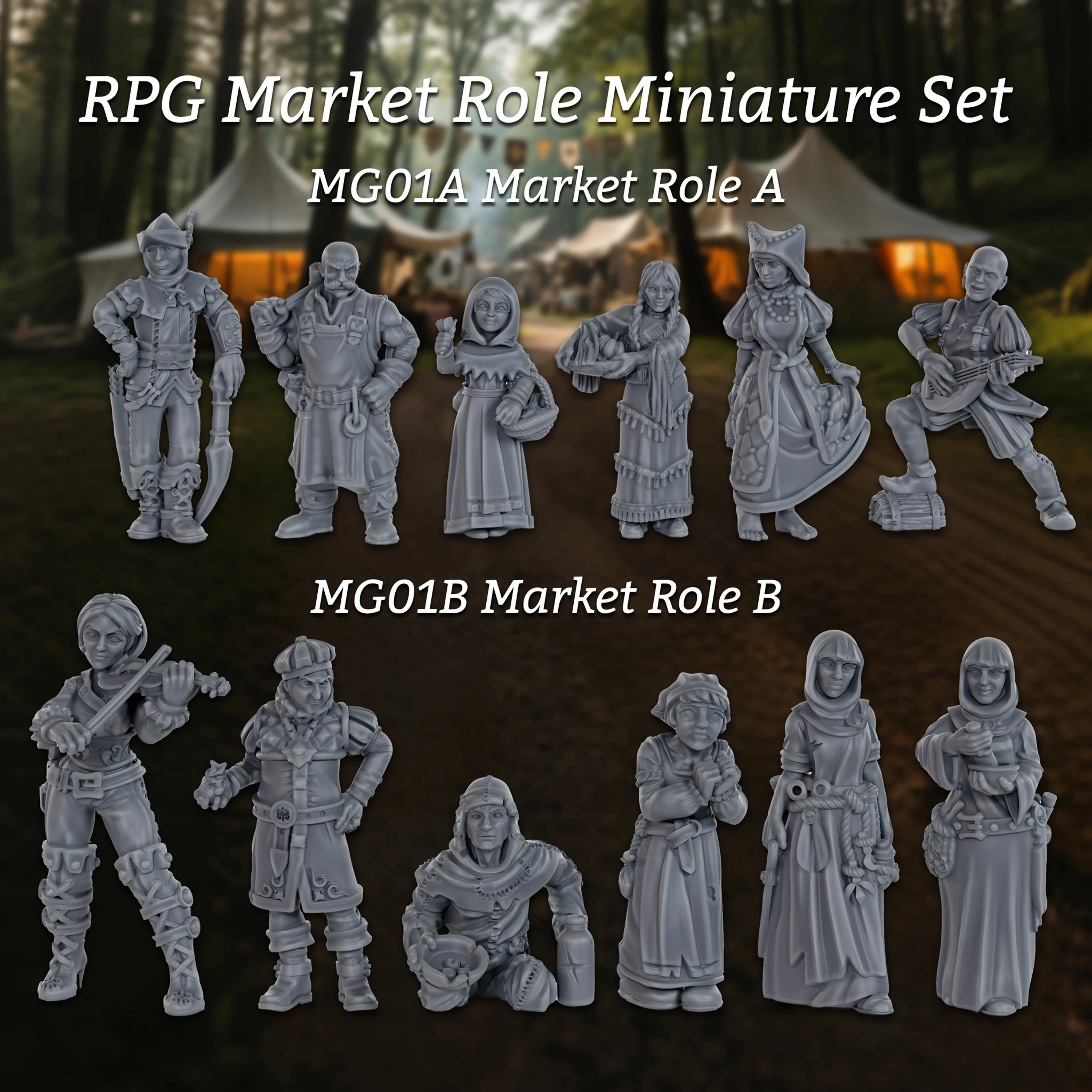 TTRPG Market Miniature Set, Fantasy Tabletop Town Scene Characters, Highly Detailed RPG Board Game Figures for DM
TTRPG Market Miniature Set, Fantasy Tabletop Town Scene Characters, Highly Detailed RPG Board Game Figures for DM