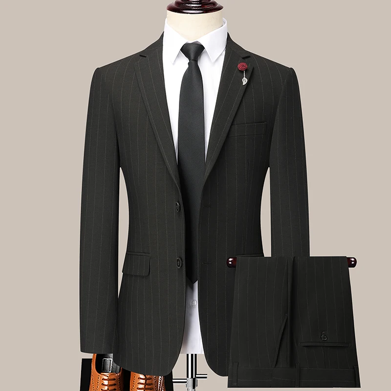 Classic Men's Pinstripe Suit Set Two-Piece Ensemble with Blazer & Trousers for Business Casual Weddings Meetings Twinset Outfits
Classic Men's Pinstripe Suit Set Two-Piece Ensemble with Blazer & Trousers for Business Casual Weddings Meetings Twinset Outfits