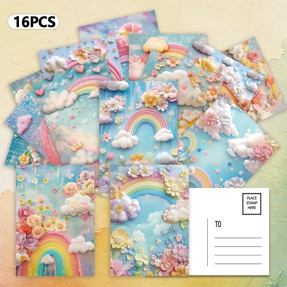 16pcs,rainbow cloud postcards,New Year gifts,Christmas gifts, living room decoration, bedroom decoration, high-quality cardstock
16pcs,rainbow cloud postcards,New Year gifts,Christmas gifts, living room decoration, bedroom decoration, high-quality cardstock
