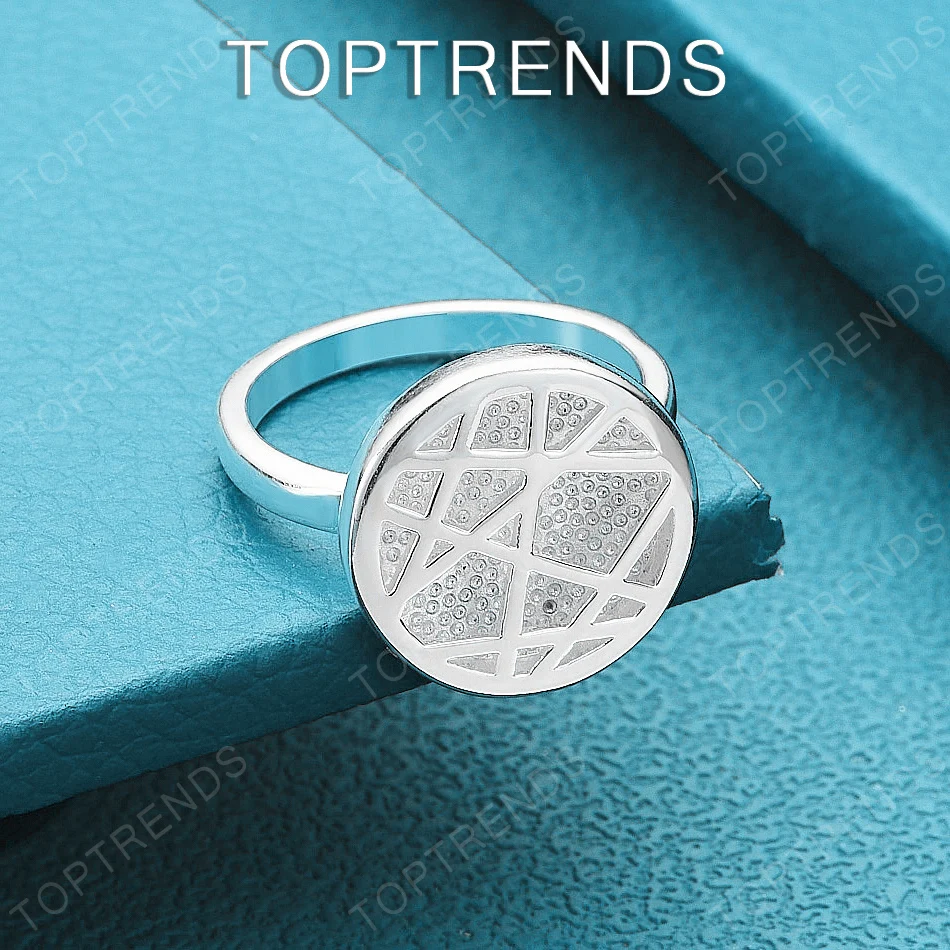 Vintage 925 Sterling Silver Irregular Grid Round Ring Fashion Trendy Jewelry For Women Anniversary Party Birthday Accessories
Vintage 925 Sterling Silver Irregular Grid Round Ring Fashion Trendy Jewelry For Women Anniversary Party Birthday Accessories