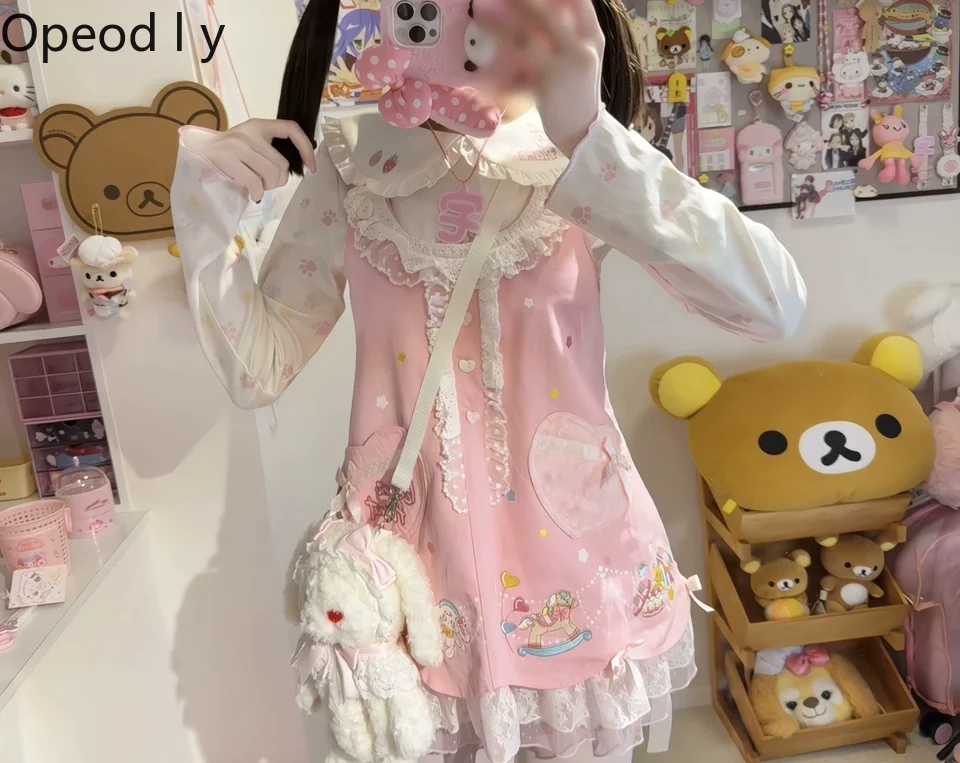 Cute doll feeling Japanese original long-sleeved inner doll collar ancient feeling cute sister printing lolita women's T-shirt
Cute doll feeling Japanese original long-sleeved inner doll collar ancient feeling cute sister printing lolita women's T-shirt