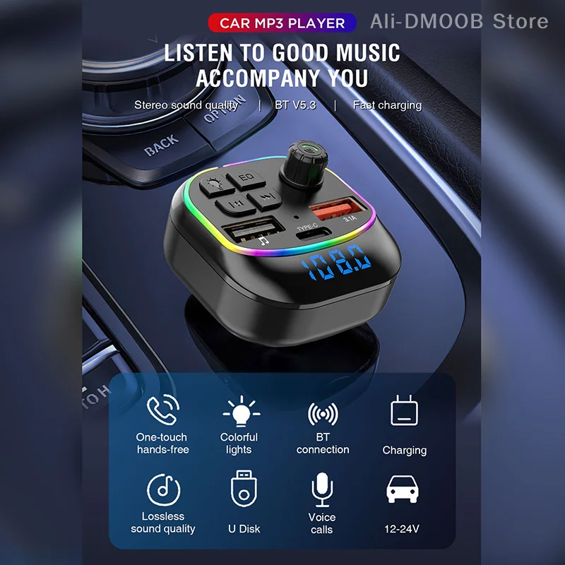 Car Wireless Bluetooth FM Transmitter Adapter Type-C USB 3.1A Car Charger Fast Charging Radio Modulator MP3 Player Hands-Free
Car Wireless Bluetooth FM Transmitter Adapter Type-C USB 3.1A Car Charger Fast Charging Radio Modulator MP3 Player Hands-Free