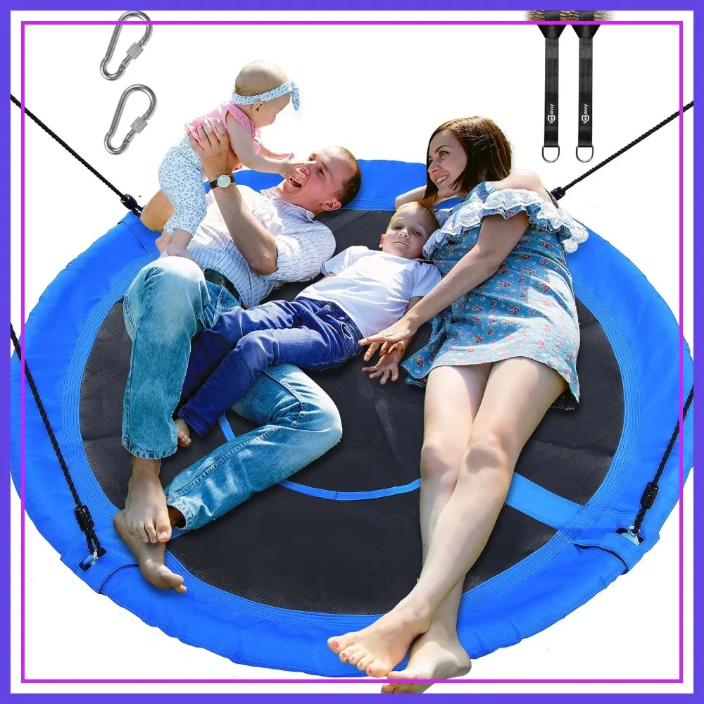 60 Inch Large Saucer Tree Swing for Kids Adults, 900D Oxford Waterproof with 2 Hanging Straps
60 Inch Large Saucer Tree Swing for Kids Adults, 900D Oxford Waterproof with 2 Hanging Straps