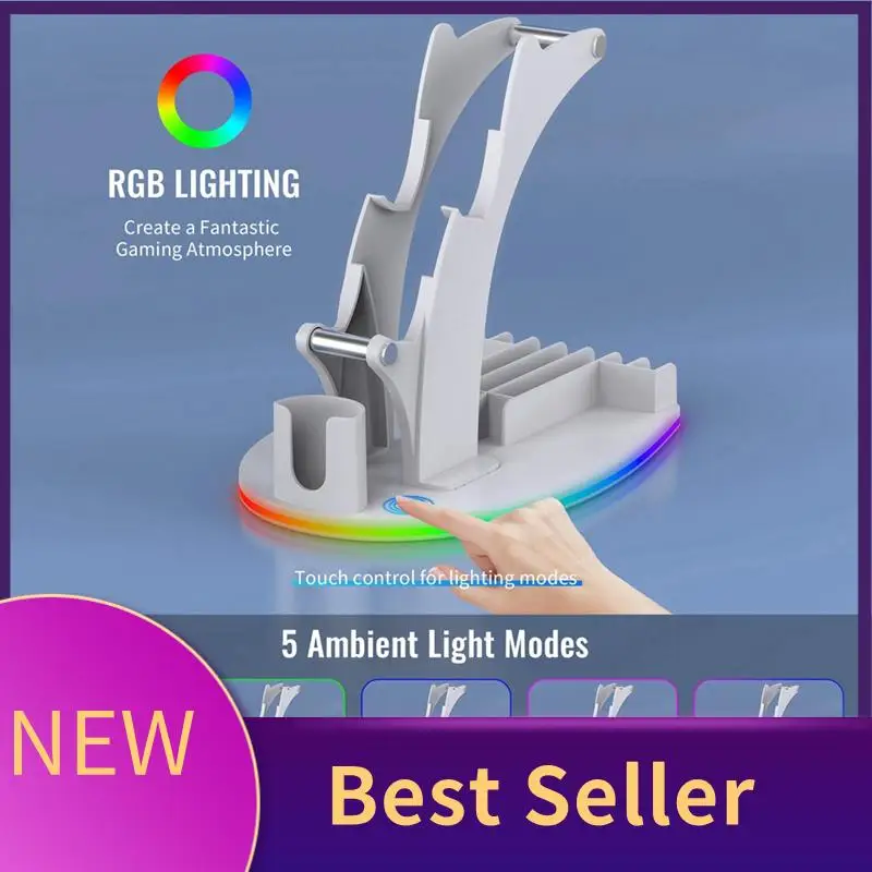 HFES For PS5 Desktop Storage Stand Controller Stand With RGB Lights Headphone/Handle/Remote/Disc Desktop Storage Stand White
HFES For PS5 Desktop Storage Stand Controller Stand With RGB Lights Headphone/Handle/Remote/Disc Desktop Storage Stand White
