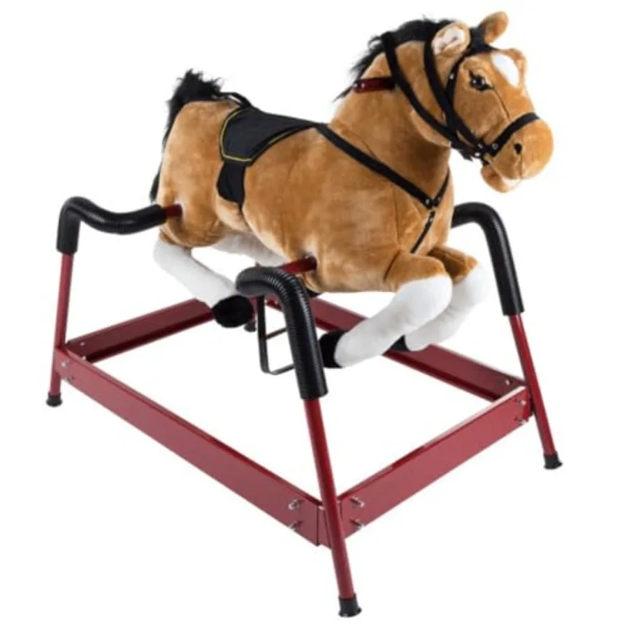 Spring Rocking Horse - Plush Bouncy Ride-On Toy with Fun Sounds, Wood Handles, and Adjustable Stirrups for Ages 3 to 6 by Happy
Spring Rocking Horse - Plush Bouncy Ride-On Toy with Fun Sounds, Wood Handles, and Adjustable Stirrups for Ages 3 to 6 by Happy