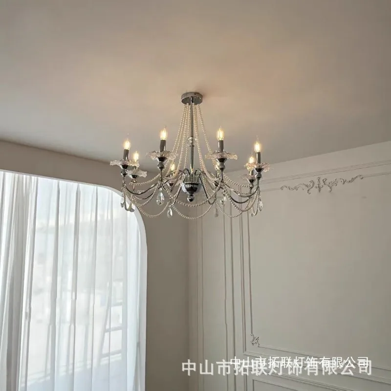 French New Living Room Crystal Candle Pendant Lamp, Creative Simple Dining Room Atmosphere Cozy Bedroom Main Light
French New Living Room Crystal Candle Pendant Lamp, Creative Simple Dining Room Atmosphere Cozy Bedroom Main Light