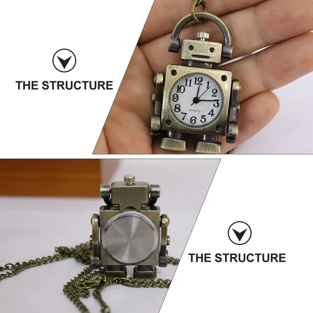 Vintage Robot Shape Pocket Watch Necklace Retro Design Lightweight Chain Everyday Wear Vintage Pocket Watch Gift 
Vintage Robot Shape Pocket Watch Necklace Retro Design Lightweight Chain Everyday Wear Vintage Pocket Watch Gift