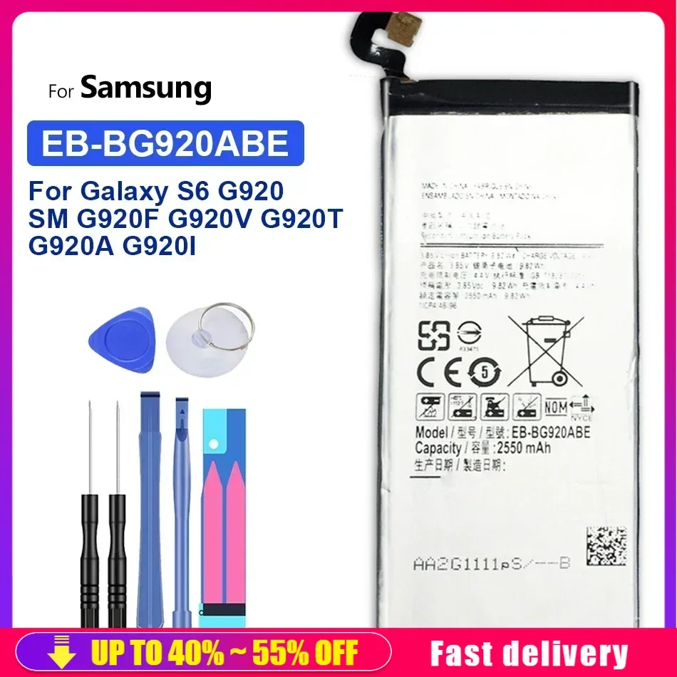 Mobile Phone Batteries EB-BG920ABE For Samsung GALAXY S6 SM-G920 G920F G920i G920A G920V G9200 G9208 G9209 2550mAh Battery
Mobile Phone Batteries EB-BG920ABE For Samsung GALAXY S6 SM-G920 G920F G920i G920A G920V G9200 G9208 G9209 2550mAh Battery
