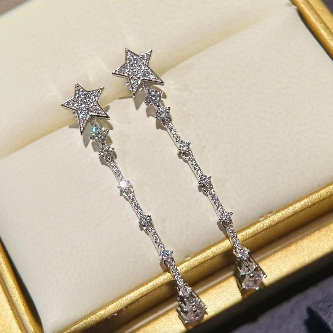 New 2023 Trend Classic High Quality Hot Brand Rose Gold Star Luxury Jewelry Drop Earrings For Women Wedding Pure 925 Sliver
New 2023 Trend Classic High Quality Hot Brand Rose Gold Star Luxury Jewelry Drop Earrings For Women Wedding Pure 925 Sliver