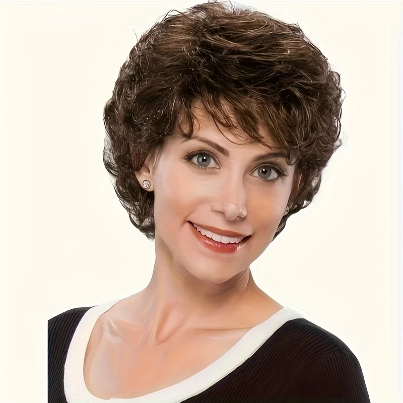 Elegant, fluffy, fashionable silver-gray synthetic wig with bangs, top-of-the-head scalp medium-length hair wig, perfect summer
Elegant, fluffy, fashionable silver-gray synthetic wig with bangs, top-of-the-head scalp medium-length hair wig, perfect summer