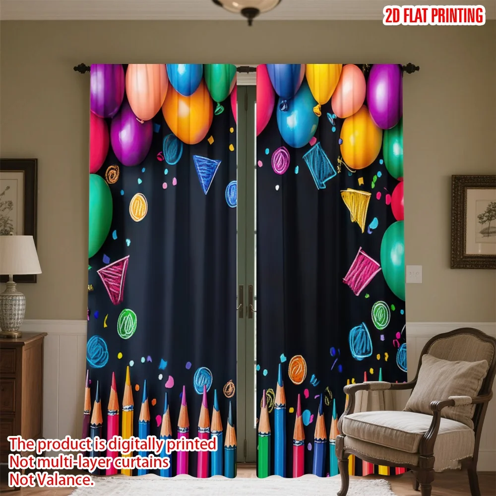 2D flat printing 2pcs Curtain Birthday Celebration Balloons and Colors Digital Printed Polyester Drapes All Season Party &
2D flat printing 2pcs Curtain Birthday Celebration Balloons and Colors Digital Printed Polyester Drapes All Season Party &