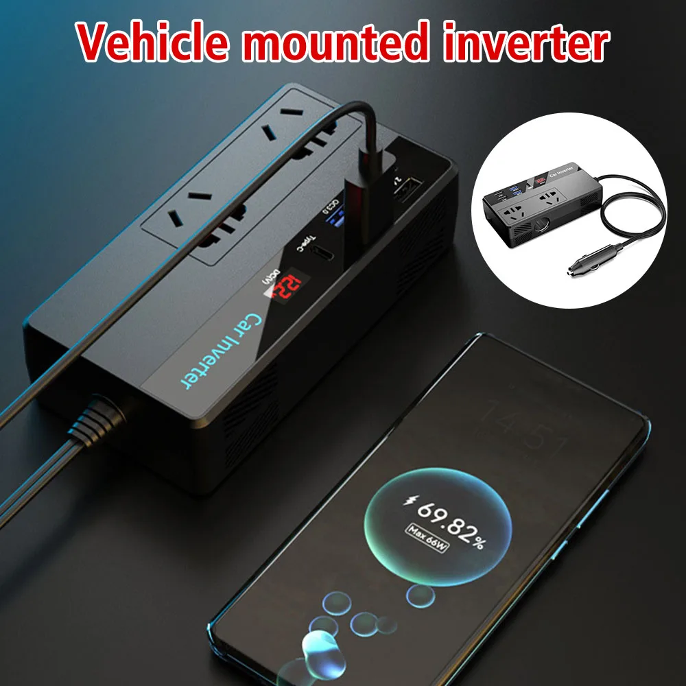 Transformer Convert 110/220V For Vehicles Car Converter 200W 12/24V Car Inverter Type-C USB QC3.0 Charger Fast Charging
Transformer Convert 110/220V For Vehicles Car Converter 200W 12/24V Car Inverter Type-C USB QC3.0 Charger Fast Charging