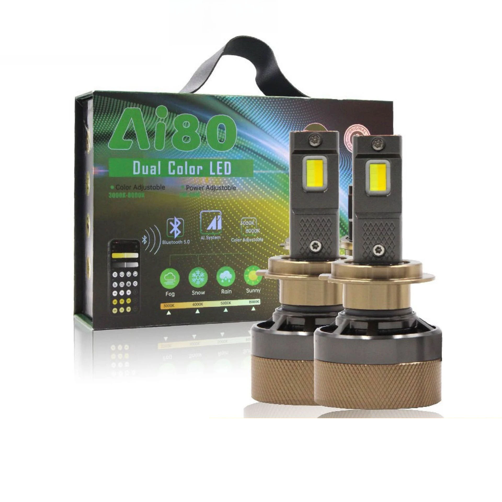 V7 LED Car Headlight Bulbs Bluetooth APP Control Adjustable Color 3000K-6500K Hi/Low Beam Plug & Play H4 H7 9005 Auto Lamp 12V
V7 LED Car Headlight Bulbs Bluetooth APP Control Adjustable Color 3000K-6500K Hi/Low Beam Plug & Play H4 H7 9005 Auto Lamp 12V