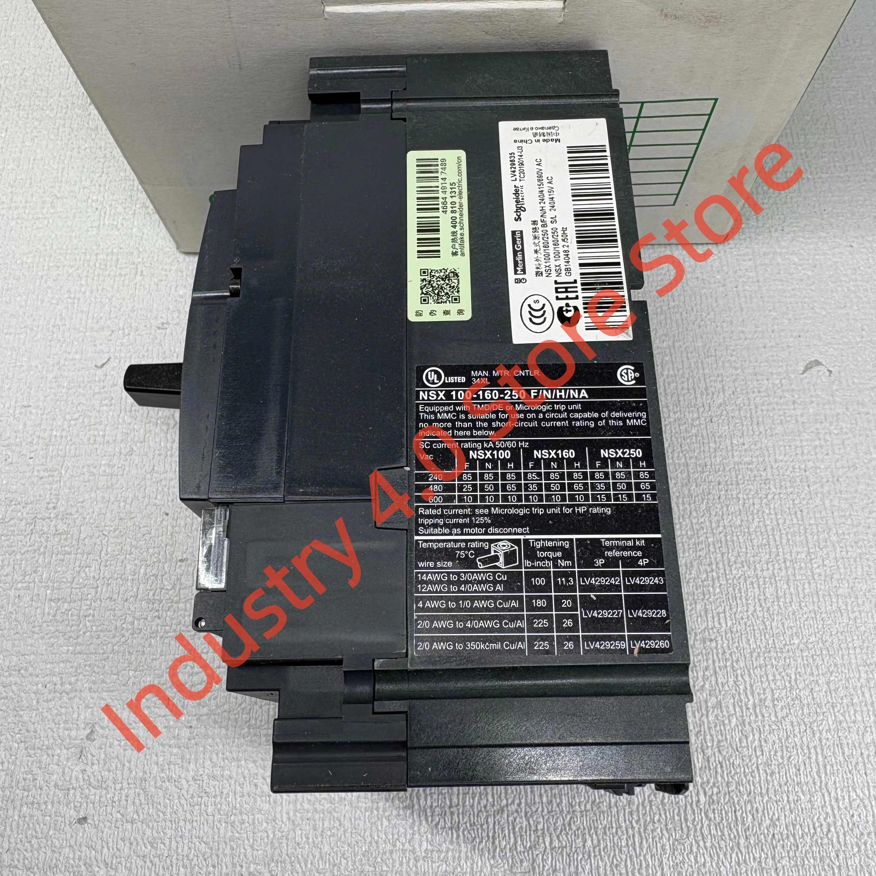 LV429635 Автоматический выключатель в литом корпусе Brand NSX100F TM32D 3P3D, новый
LV429635 Автоматический выключатель в литом корпусе Brand NSX100F TM32D 3P3D, новый