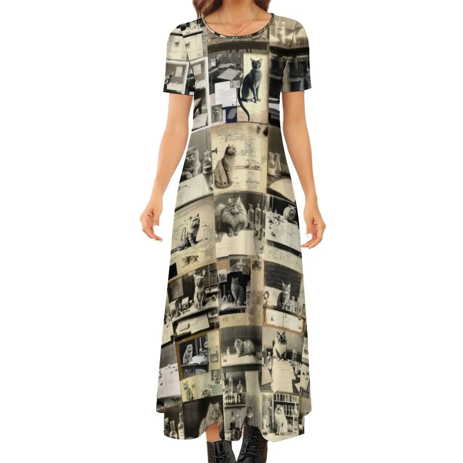 Mysterious Cat Lab Round Neck Short Sleeve Dress Summer skirt ceremony dresses Woman clothes
Mysterious Cat Lab Round Neck Short Sleeve Dress Summer skirt ceremony dresses Woman clothes