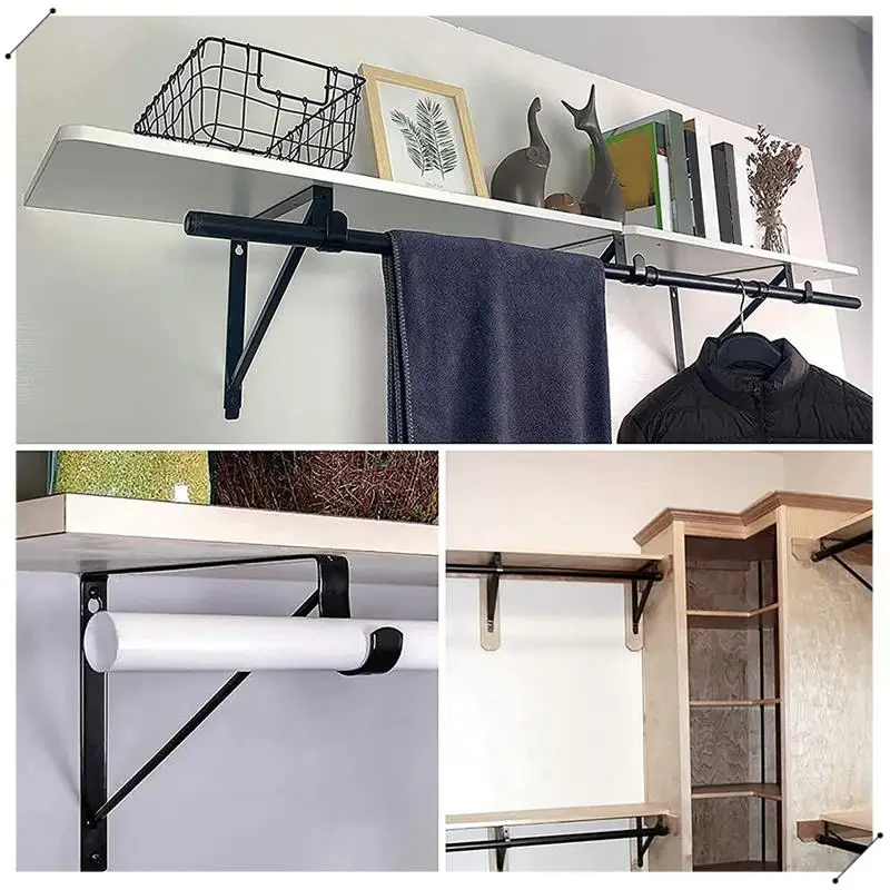 4PCS Heavy Duty Black Closet Rod Brackets For Home And Closet Decor, Wall Mount Closet Pole Supports Bracket Hook
4PCS Heavy Duty Black Closet Rod Brackets For Home And Closet Decor, Wall Mount Closet Pole Supports Bracket Hook