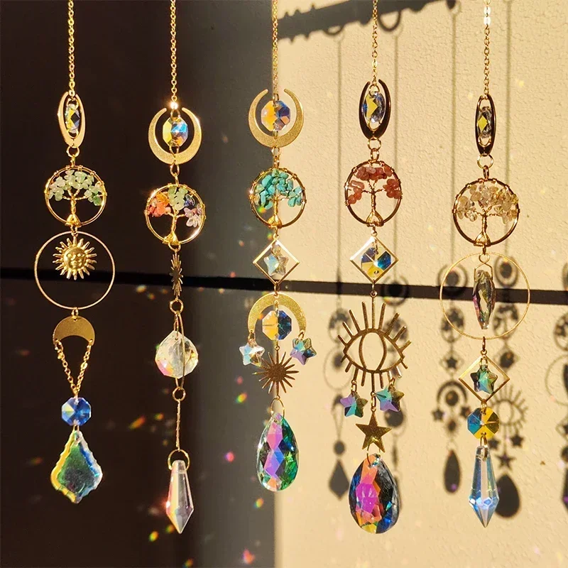 Tree of Life Agate Moon Suncatcher Crystal Pendant Prisms Rainbow Wind Chimes for Home Garden Window Christmas Tree Decoration
Tree of Life Agate Moon Suncatcher Crystal Pendant Prisms Rainbow Wind Chimes for Home Garden Window Christmas Tree Decoration