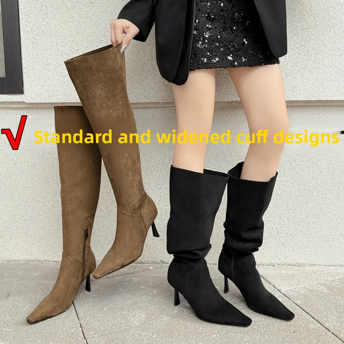 Fashionable Over-Knee Wide Tube Long Boots Women's Autumn Winter New Style High Heel plus Size Boot Thickened Leg Boot
Fashionable Over-Knee Wide Tube Long Boots Women's Autumn Winter New Style High Heel plus Size Boot Thickened Leg Boot