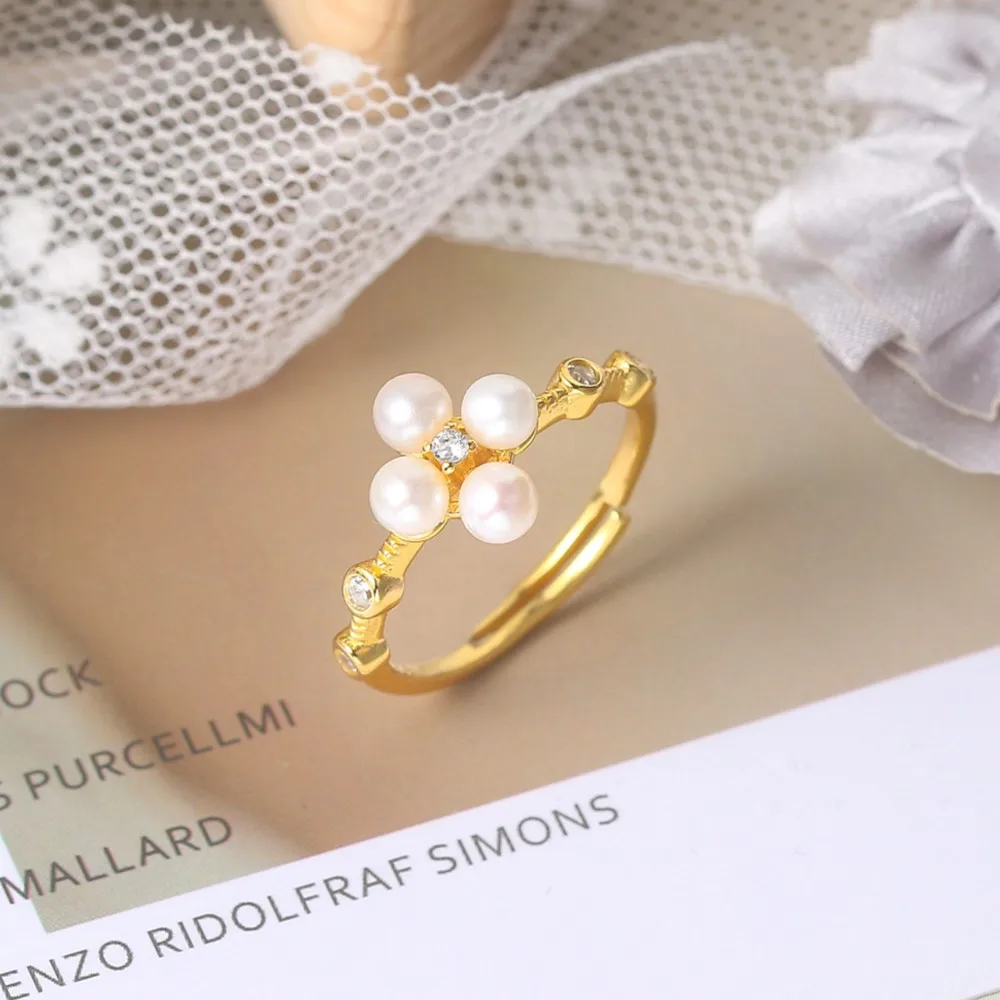 Vintage Freshwater Pearl Ring For Women Cute 14K Gold Plated Party Ring 925 Sterling Silver Fine Jewelry Ring Gift S925 RI112
Vintage Freshwater Pearl Ring For Women Cute 14K Gold Plated Party Ring 925 Sterling Silver Fine Jewelry Ring Gift S925 RI112