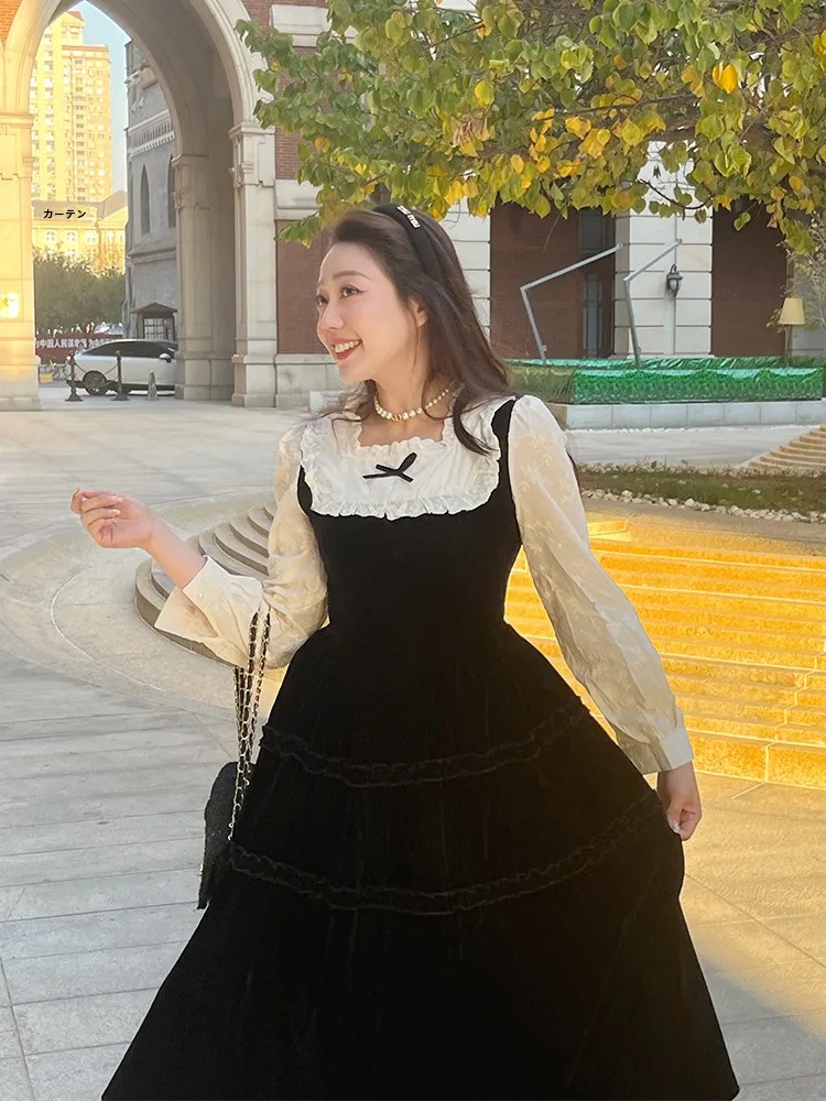 Black Velvet plus Size Dress Autumn Winter High Waist Slimming Illusion Two-Piece Effect Commute Style Long Sleeve Mid-Length
Black Velvet plus Size Dress Autumn Winter High Waist Slimming Illusion Two-Piece Effect Commute Style Long Sleeve Mid-Length
