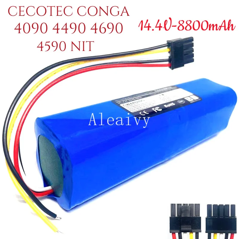 Литий-ионный аккумулятор Aleaivy 14,4 В 4S2P 18650 для CECOTEC CONGA 5090 6090 Аккумулятор для робота-пылесоса 6500 мАч/6800 мАч
Литий-ионный аккумулятор Aleaivy 14,4 В 4S2P 18650 для CECOTEC CONGA 5090 6090 Аккумулятор для робота-пылесоса 6500 мАч/6800 мАч