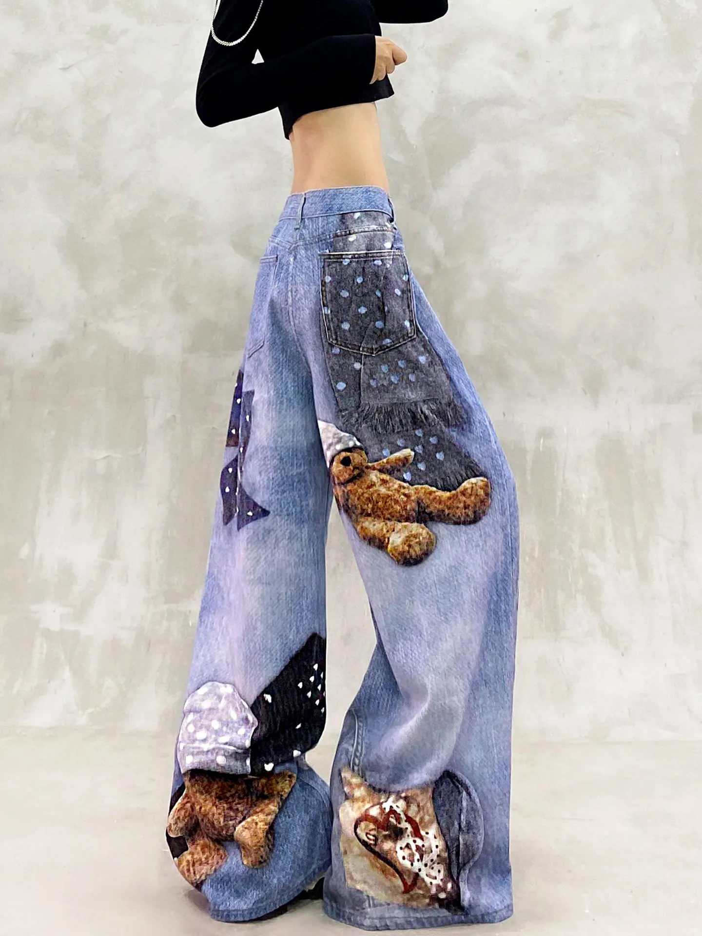 High Waist Loose Fit Denim Jeans Women's Spring Fashion Toy Bear Digital Print Straight Leg Pants Casual Comfortable Breathable
High Waist Loose Fit Denim Jeans Women's Spring Fashion Toy Bear Digital Print Straight Leg Pants Casual Comfortable Breathable