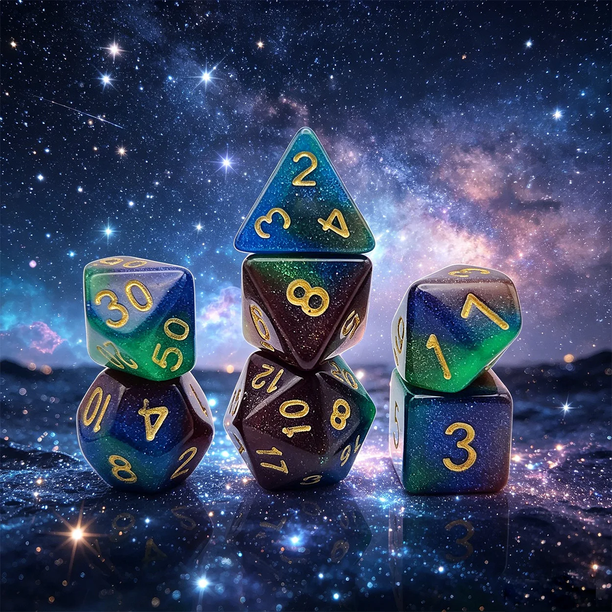7Pcs Shimmering Star Dice Set, Filled with Fine Pearl Glitter Powder, Elegant and Premium, Perfect Gift for Game Enthusiasts
7Pcs Shimmering Star Dice Set, Filled with Fine Pearl Glitter Powder, Elegant and Premium, Perfect Gift for Game Enthusiasts