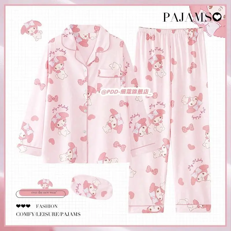 Милые пижамы с принтом My Melody, женские весенне-осенние брюки Sanrioed с длинными рукавами, домашняя одежда в корейском стиле, студенческая домашняя одежда
Милые пижамы с принтом My Melody, женские весенне-осенние брюки Sanrioed с длинными рукавами, домашняя одежда в корейском стиле, студенческая домашняя одежда