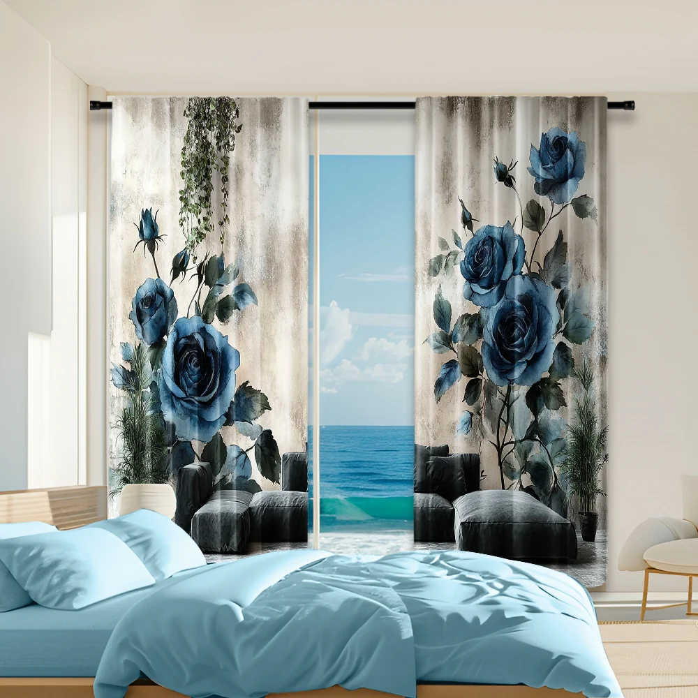 2 pcs, versatile polyester transparent curtains for home decoration Floral Dark Floral Roses Leaves for use in bedrooms and
2 pcs, versatile polyester transparent curtains for home decoration Floral Dark Floral Roses Leaves for use in bedrooms and