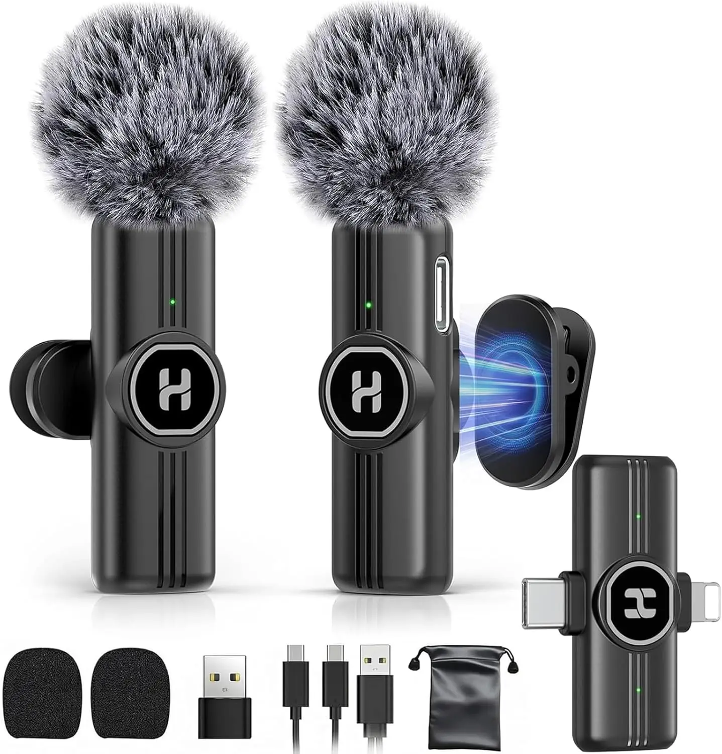 Wireless Lavalier Microphone for iPhone, Android & iPad, Mini Clip on Mic with AI Noise Cancellation, Plug & Play USB C & Lightning Lapel Microphones for Video Recording, YouTube, Vlog
Wireless Lavalier Microphone for iPhone, Android & iPad, Mini Clip on Mic with AI Noise Cancellation, Plug & Play USB C & Lightning Lapel Microphones for Video Recording, YouTube, Vlog