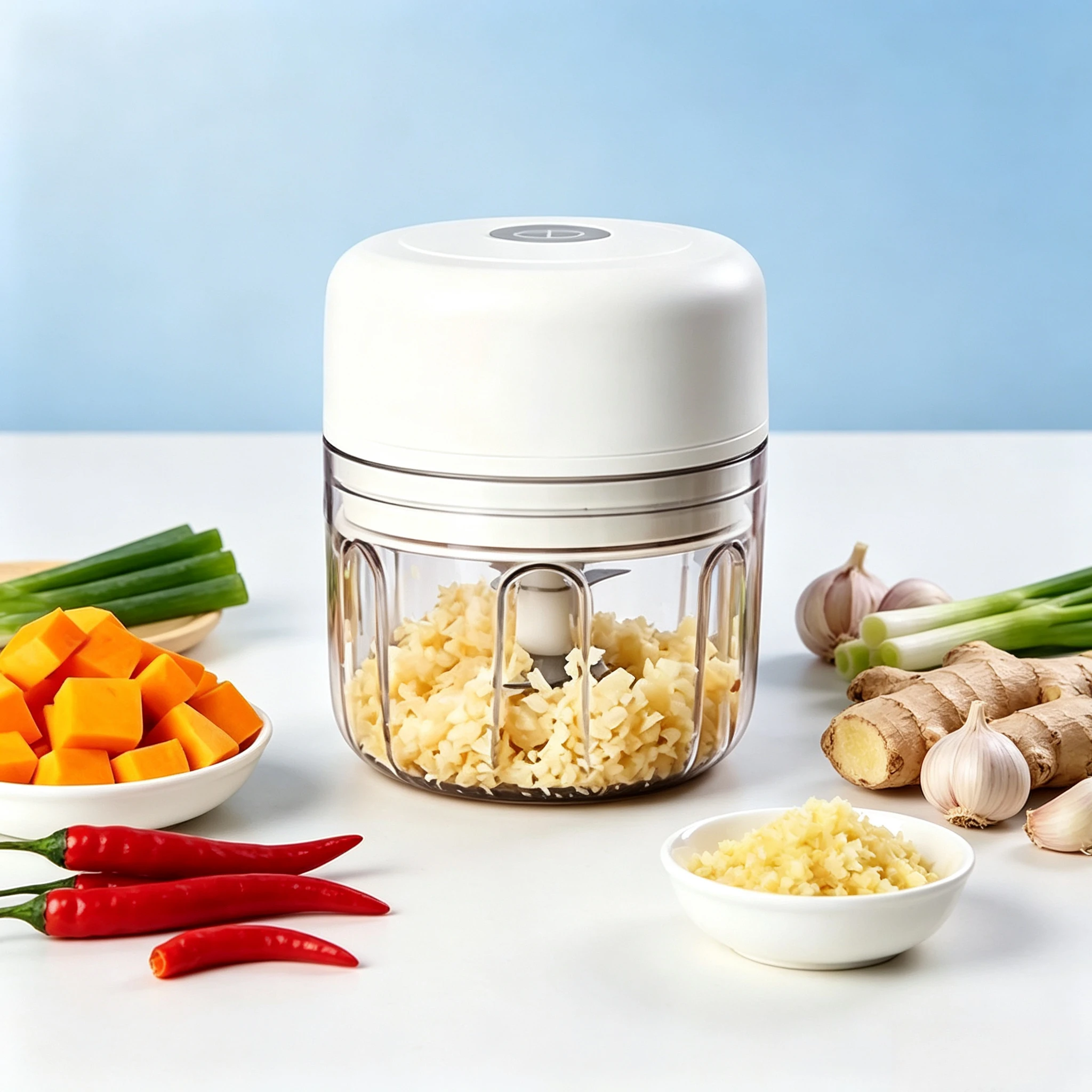 Portable Rechargeable Mini Garlic Grinder Waterproof Easy Clean Electric Food Processor Multi Function Small Meat Chopper for Home Cooking Baby Supplementary Food
Portable Rechargeable Mini Garlic Grinder Waterproof Easy Clean Electric Food Processor Multi Function Small Meat Chopper for Home Cooking Baby Supplementary Food
