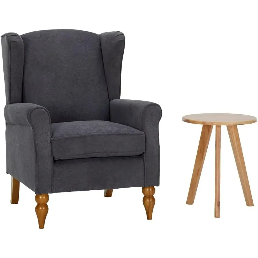 High Wingback Chair with Solid Wood Coffee Table Set, Antique Grey Accent Armchair for Living Room, Club, Home Relaxation
High Wingback Chair with Solid Wood Coffee Table Set, Antique Grey Accent Armchair for Living Room, Club, Home Relaxation
