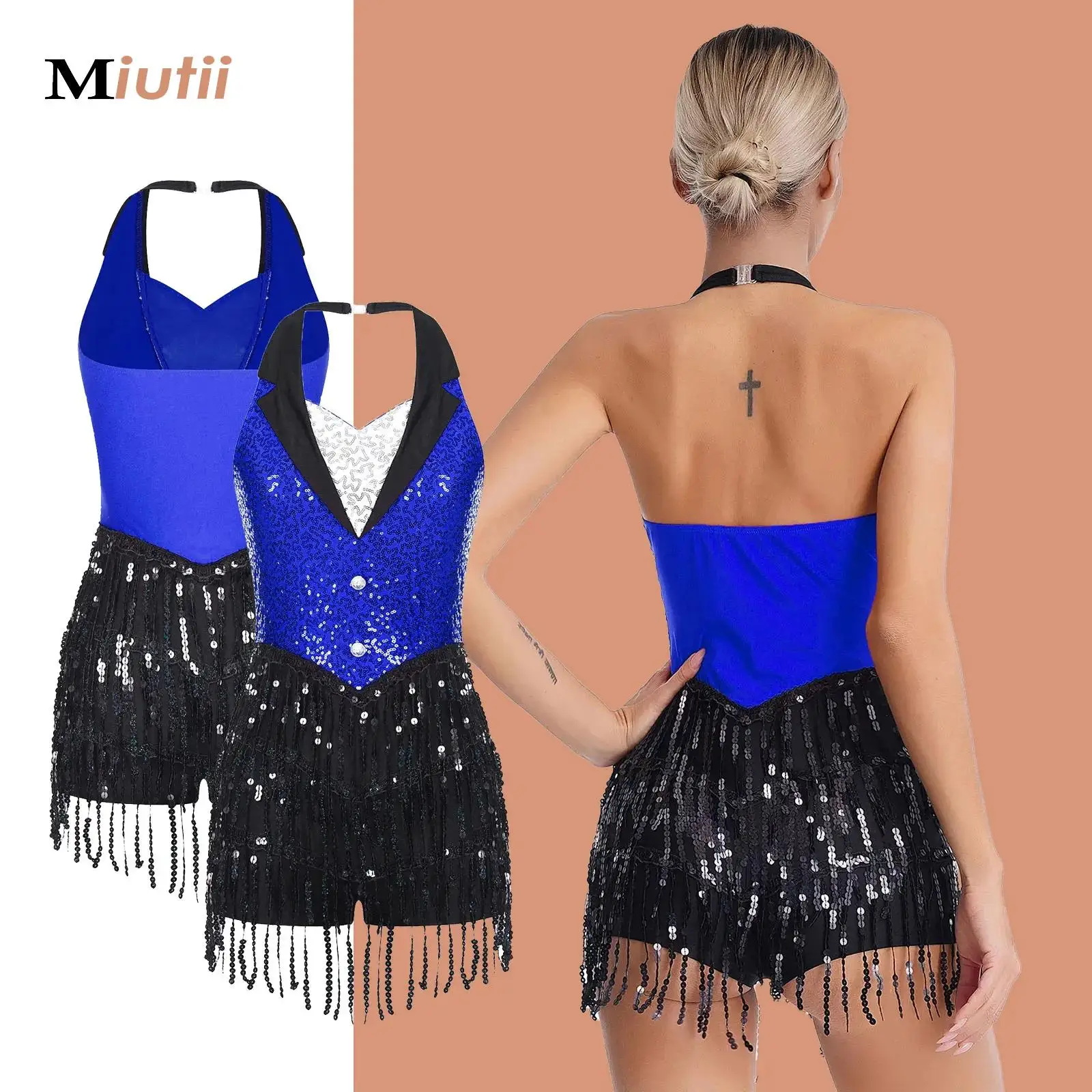 Womens Jazz Fringed Jumpsuit Sparkly Sequins Cha-cha Latin Dance Costume Backless Rumba Tango Modern Tassel Leotard Dancewear
Womens Jazz Fringed Jumpsuit Sparkly Sequins Cha-cha Latin Dance Costume Backless Rumba Tango Modern Tassel Leotard Dancewear
