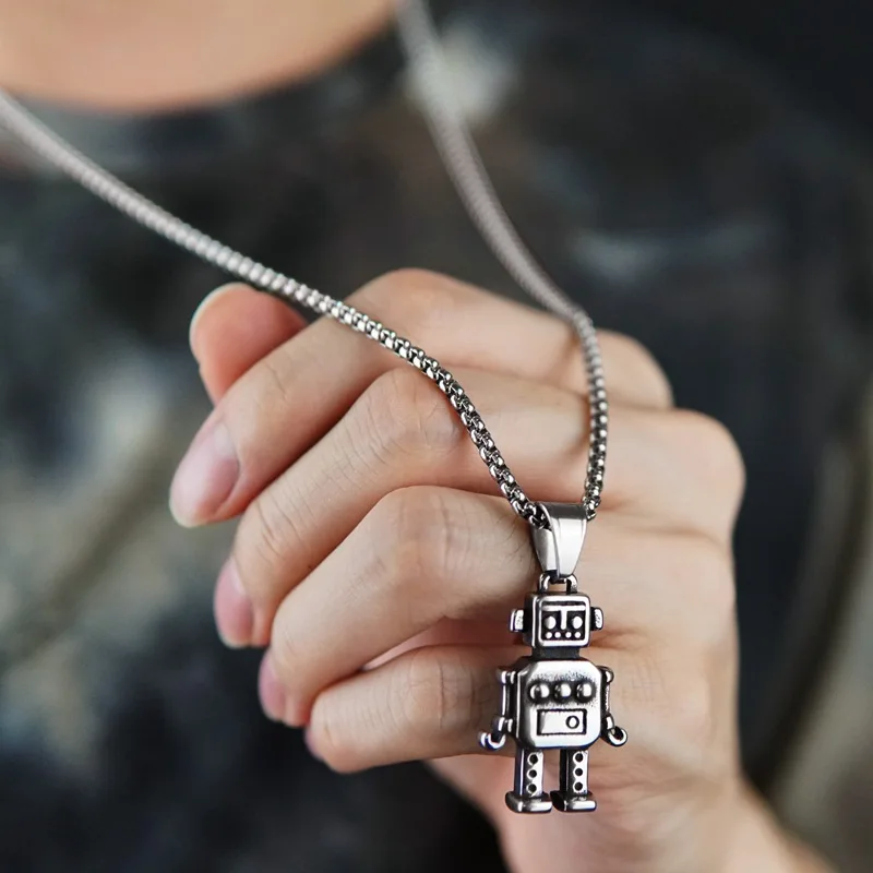 New Alloy Hip Hop Punk Fun Robot Pendant Necklace for Men and Women Stylish Cool Jewelry Gift Wholesale
New Alloy Hip Hop Punk Fun Robot Pendant Necklace for Men and Women Stylish Cool Jewelry Gift Wholesale