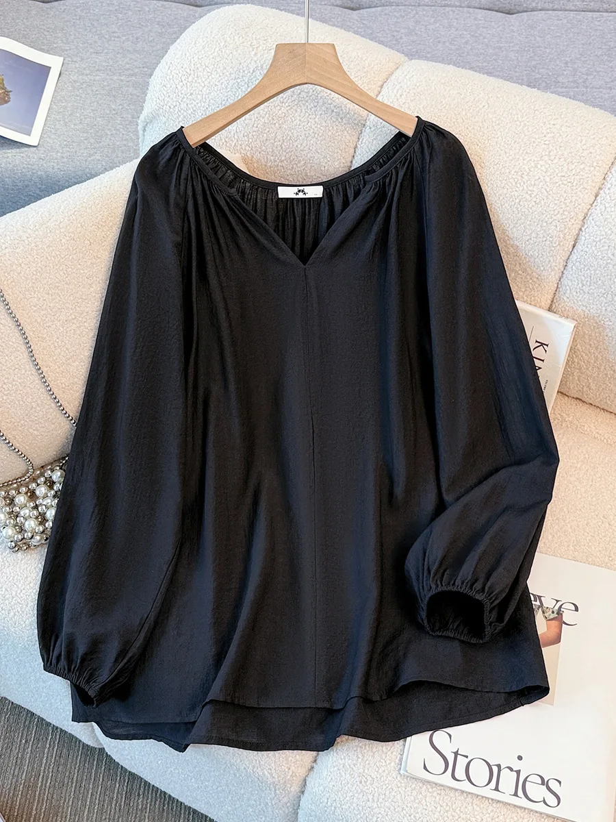 Женская рубашка больших размеров 150 кг, весна-осень, модная простая рубашка с v-образным вырезом и длинными рукавами, черная 5XL, 6XL, 7XL, 8XL, 9XL
Женская рубашка больших размеров 150 кг, весна-осень, модная простая рубашка с v-образным вырезом и длинными рукавами, черная 5XL, 6XL, 7XL, 8XL, 9XL