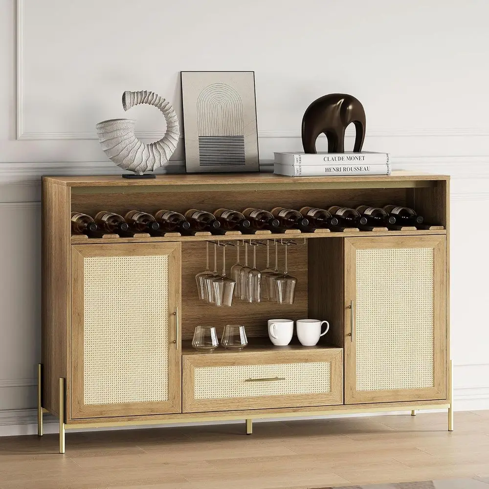 55 Rattan Liquor Cabinet, Boho Style Sideboard Buffet with Storage, Perfect for Living Room, Dining Room, and Entryway
55 Rattan Liquor Cabinet, Boho Style Sideboard Buffet with Storage, Perfect for Living Room, Dining Room, and Entryway