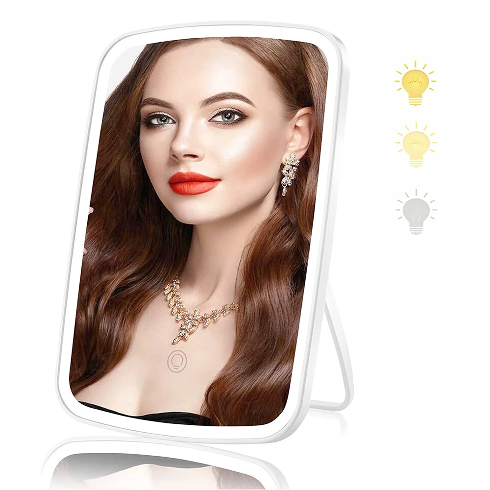 Rechargeable LED Makeup Mirror Folding Lighted Vanity Mirrorwith 3 Color Lighting Modes Cosmetic Travel Mirror With Touch Screen
Rechargeable LED Makeup Mirror Folding Lighted Vanity Mirrorwith 3 Color Lighting Modes Cosmetic Travel Mirror With Touch Screen