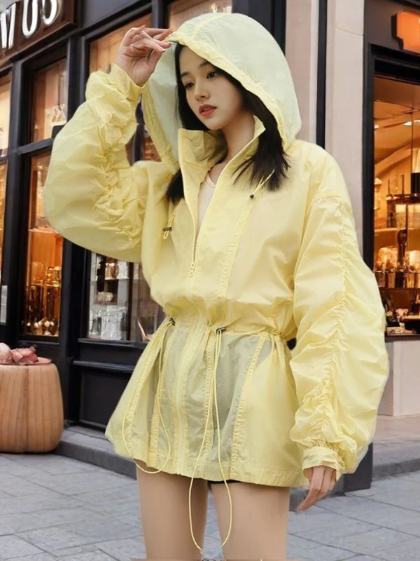 plus Size 300 Pou Women's Sportswear Loose Fit Anti-Uv Jaet Dstring Waist Slimming Outerwear Casual Hooded Top
plus Size 300 Pou Women's Sportswear Loose Fit Anti-Uv Jaet Dstring Waist Slimming Outerwear Casual Hooded Top