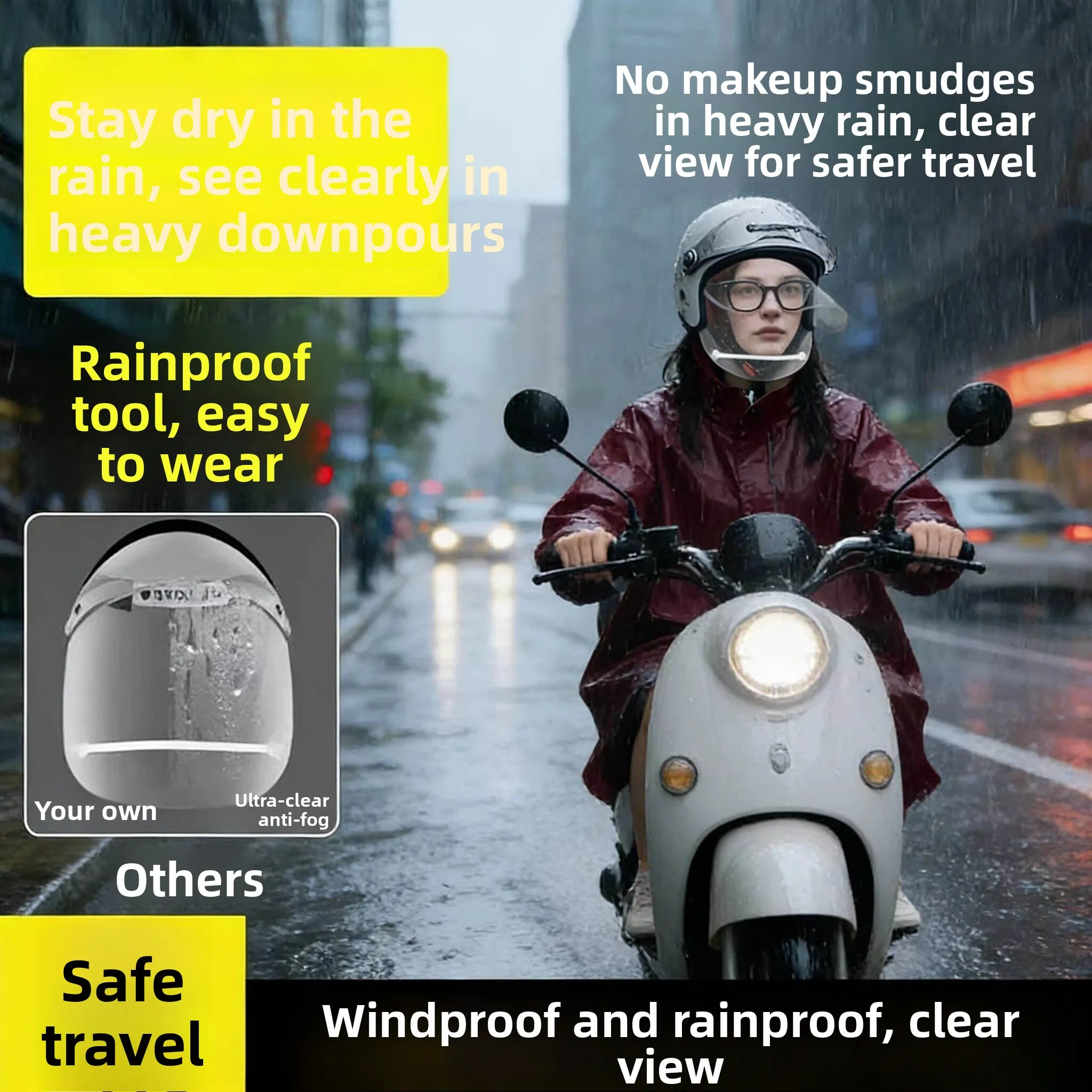Transparent Rainproof Motorcycle Riding Hat Windproof Electroplating Screen Protection Mask Adult Outdoor Sports Waterproof
Transparent Rainproof Motorcycle Riding Hat Windproof Electroplating Screen Protection Mask Adult Outdoor Sports Waterproof
