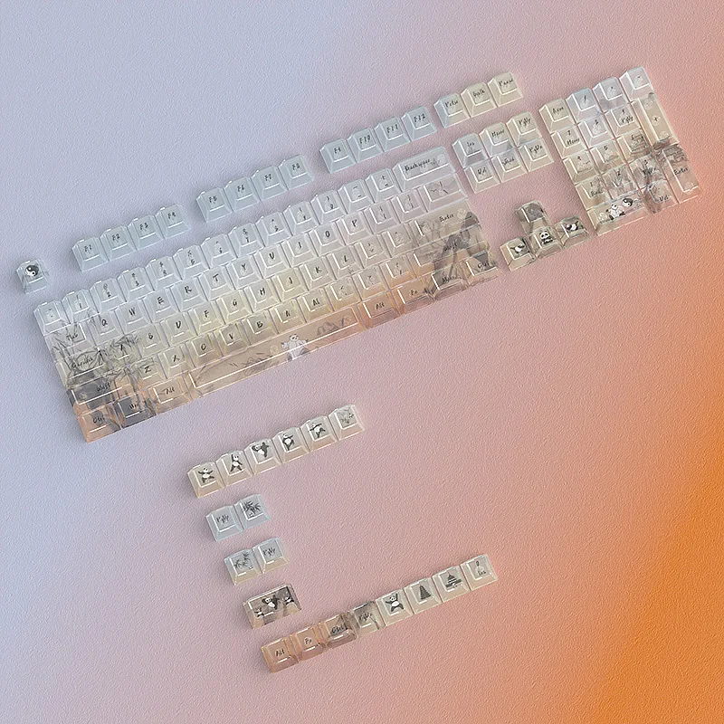 Original height 123 keys Symphony crystal series PC transparent material sublimation keycap DIY
Original height 123 keys Symphony crystal series PC transparent material sublimation keycap DIY