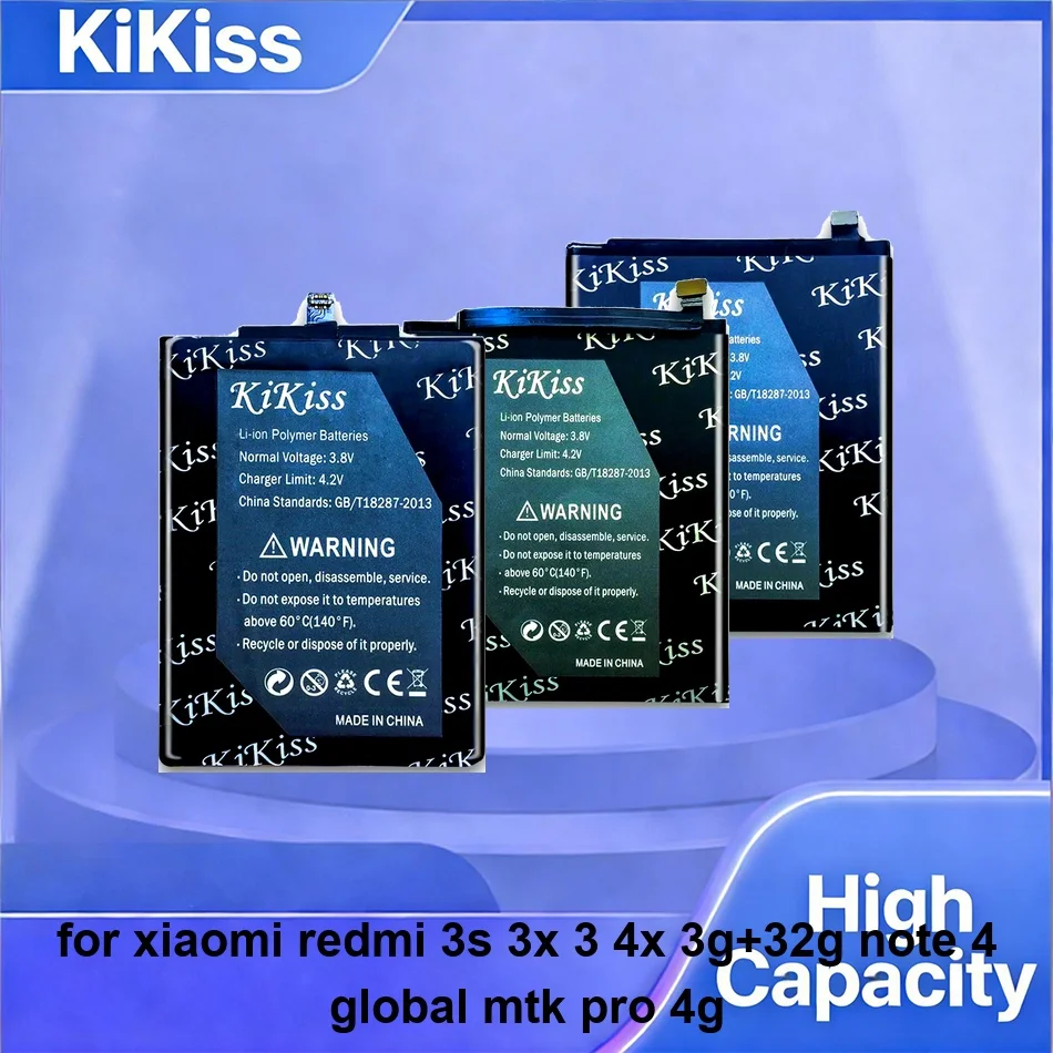 BM47 BN43 ( Cpu Snapdragon 625 ) Mobile Phone Battery 5000-5450mAh For Xiaomi Redmi 3S 3X 3 4X 3g+32g Note 4 Global Mtk Pro 4G
BM47 BN43 ( Cpu Snapdragon 625 ) Mobile Phone Battery 5000-5450mAh For Xiaomi Redmi 3S 3X 3 4X 3g+32g Note 4 Global Mtk Pro 4G